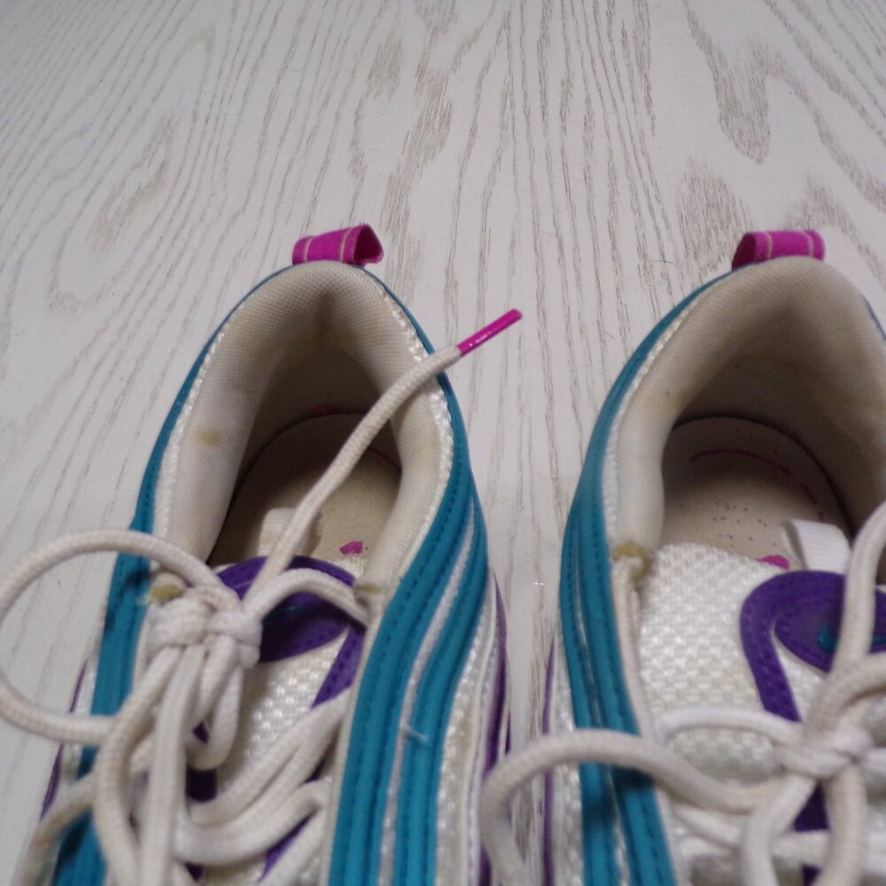 Nike Air Max 97 Easter 2020 White/Voltage Purple/Teal Womens Sz 8.5 CI7388-101 - Picture 4 of 11